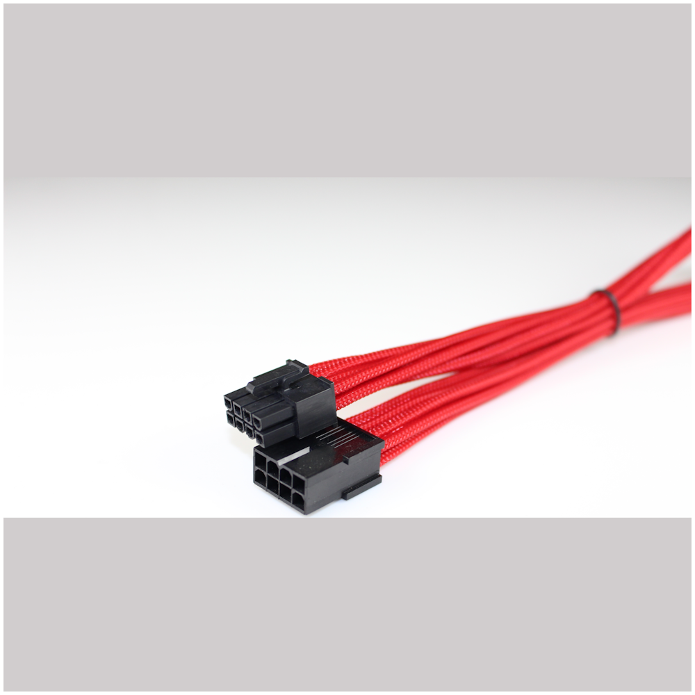 A large main feature product image of GamerChief 8-Pin PCIe 45cm Sleeved Extension Cable (Red)