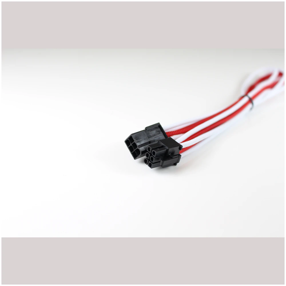 GamerChief 6-Pin PCIe 45cm Sleeved Extension Cable (White/Red)