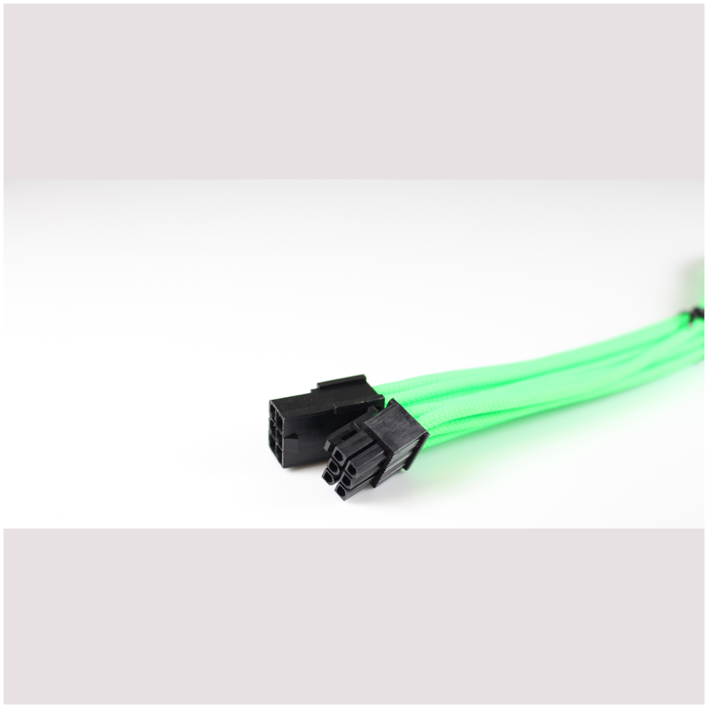 A large main feature product image of GamerChief 6-Pin PCIe 45cm Sleeved Extension Cable (Green)
