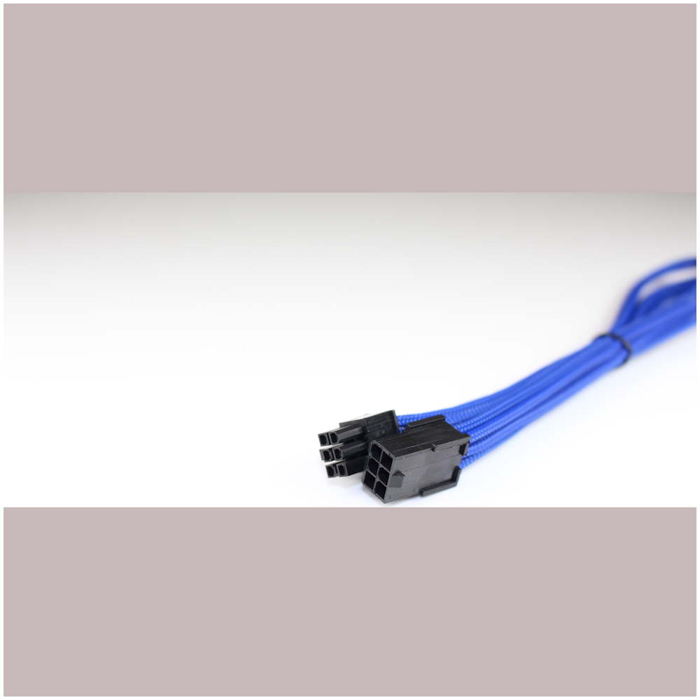 A large main feature product image of GamerChief 6-Pin PCIe 45cm Sleeved Extension Cable (Blue)