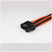 A product image of GamerChief 6-Pin PCIe 45cm Sleeved Extension Cable (Black/Orange)