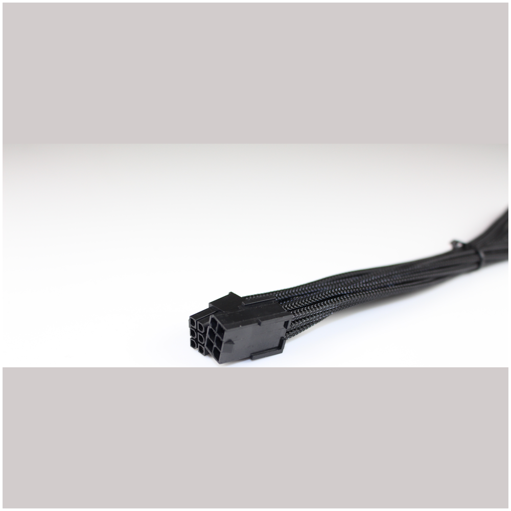 A large main feature product image of GamerChief 6-Pin PCIe 45cm Sleeved Extension Cable (Black)