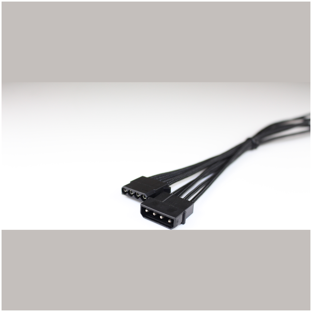 A large main feature product image of GamerChief Molex Power 45cm Sleeved Extension Cable (Black)