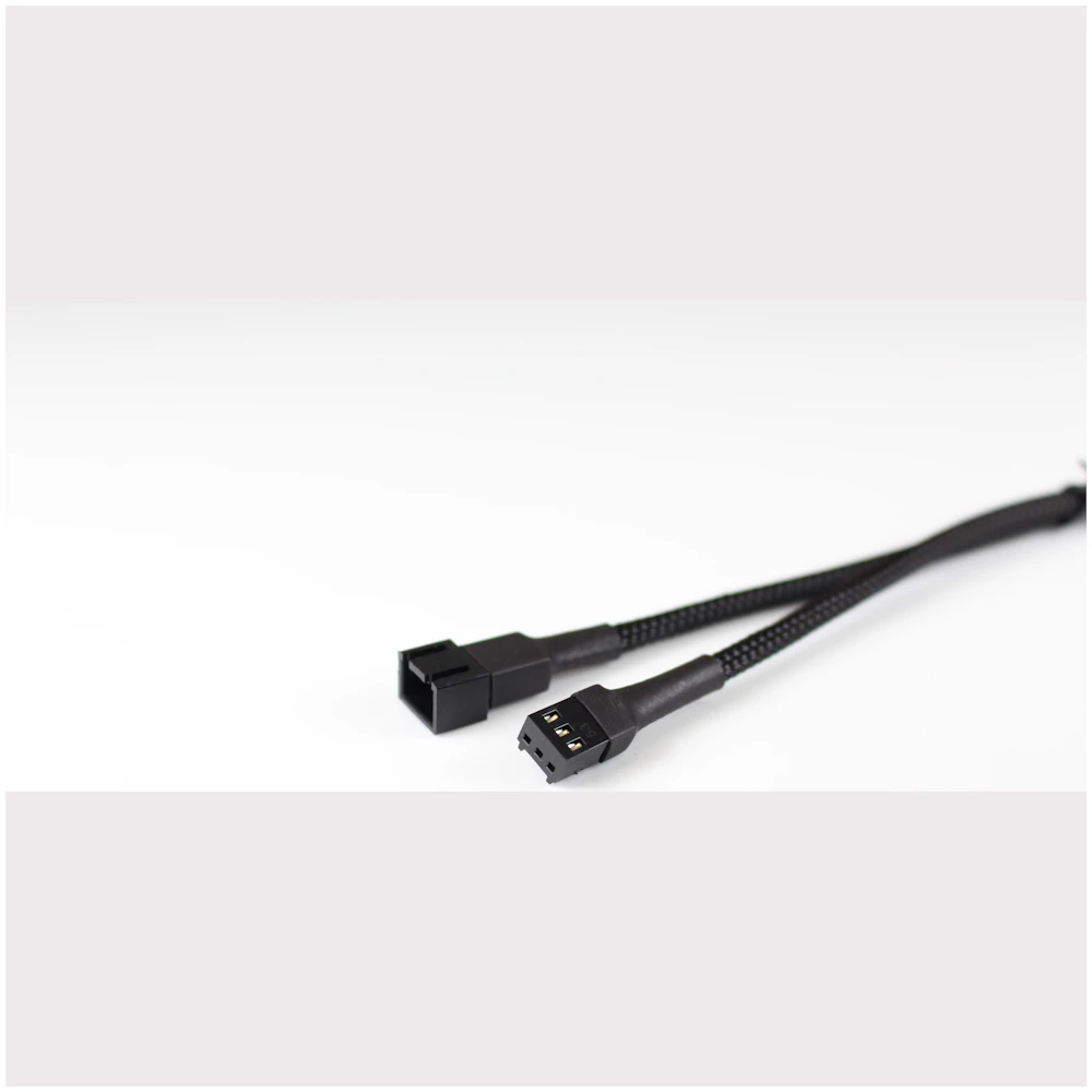 GamerChief 3-Pin Fan Power 30cm Sleeved Extension Cable (Black)