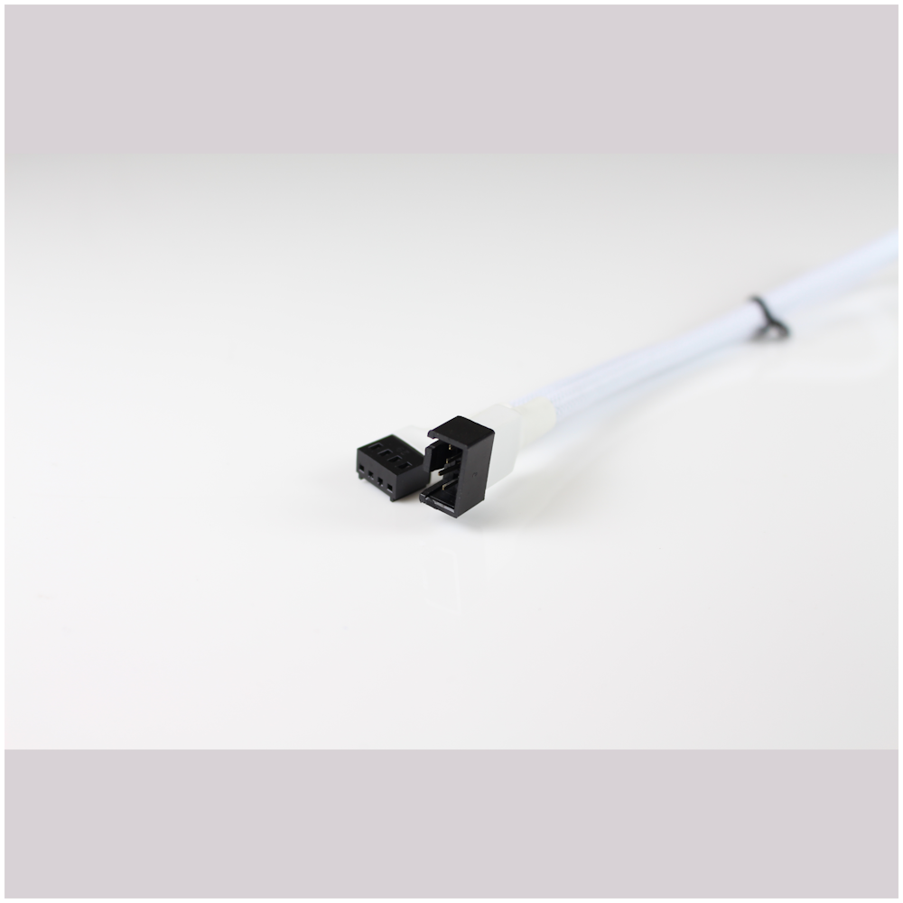 A large main feature product image of GamerChief 4-Pin PWM Fan Power 30cm Sleeved Extension Cable (White)