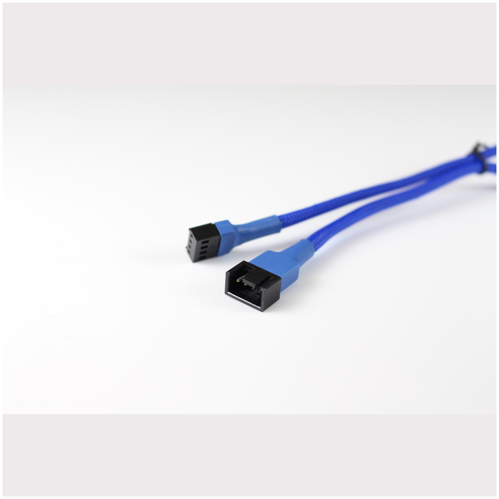 A large main feature product image of GamerChief 4-Pin PWM Fan Power 30cm Sleeved Extension Cable (Blue)