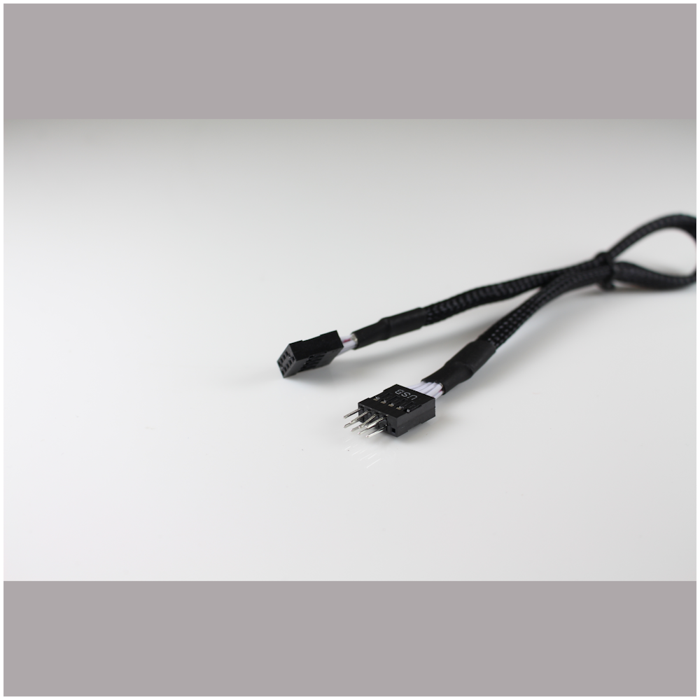 A large main feature product image of GamerChief USB2.0 Header 30cm Sleeved Extension Cable (Black)
