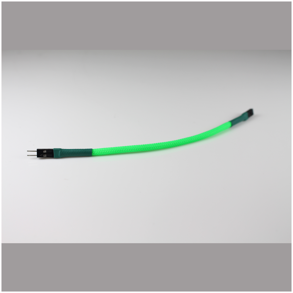 A large main feature product image of GamerChief Front Panel I/O Single 15cm Sleeved Extension Cable (Green)