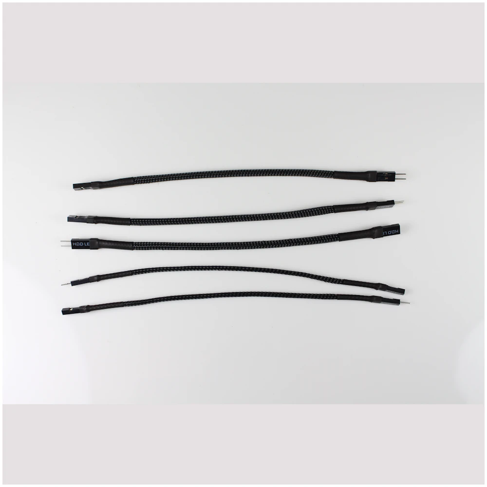 GamerChief Front Panel I/O Full Set 15cm Sleeved Extension Cables (Black)