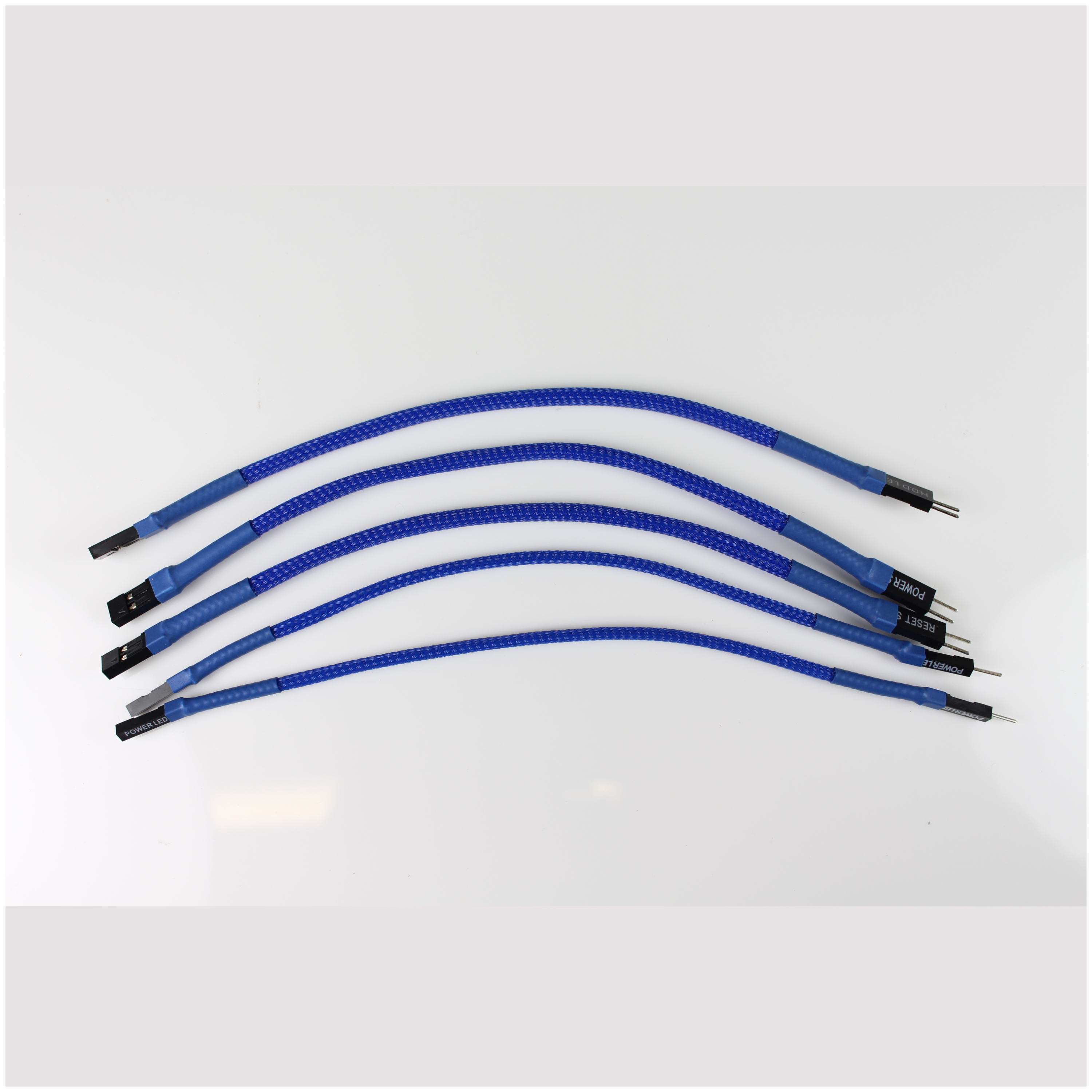GamerChief Front Panel I/O Full Set 15cm Sleeved Extension Cables (Blue