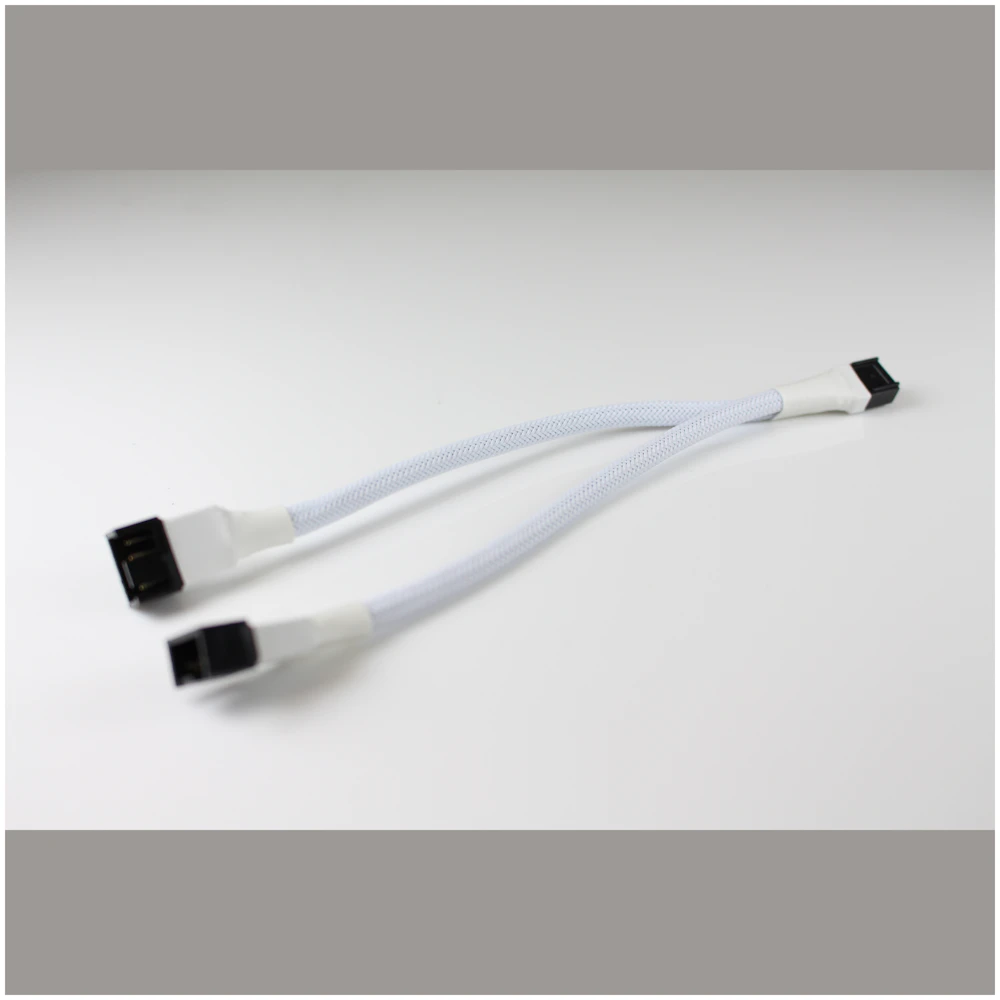 GamerChief 4-Pin PWM Fan Splitter (2 way) 15cm Sleeved (White)
