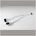 A product image of GamerChief 4-Pin PWM Fan Splitter (2 way) 15cm Sleeved (White)