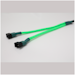 A product image of GamerChief 4-Pin PWM Fan Splitter (2 way) 15cm Sleeved (Green)