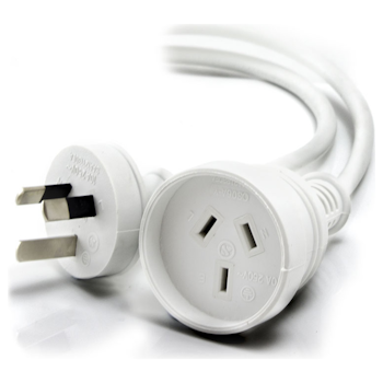 Product image of ALOGIC 10m Aus 3 Pin Mains Power Extension Cable White Male to Female - Click for product page of ALOGIC 10m Aus 3 Pin Mains Power Extension Cable White Male to Female