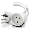 A product image of ALOGIC 10m Aus 3 Pin Mains Power Extension Cable White Male to Female