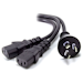 A product image of ALOGIC 1m Aus 3 Pin Mains Plug to 2 X IEC C13 Y Splitter Cable Male to 2x Female
