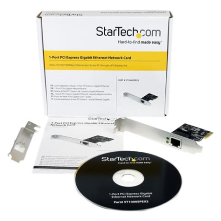 A large main feature product image of Startech PCIe Gigabit Network Adapter