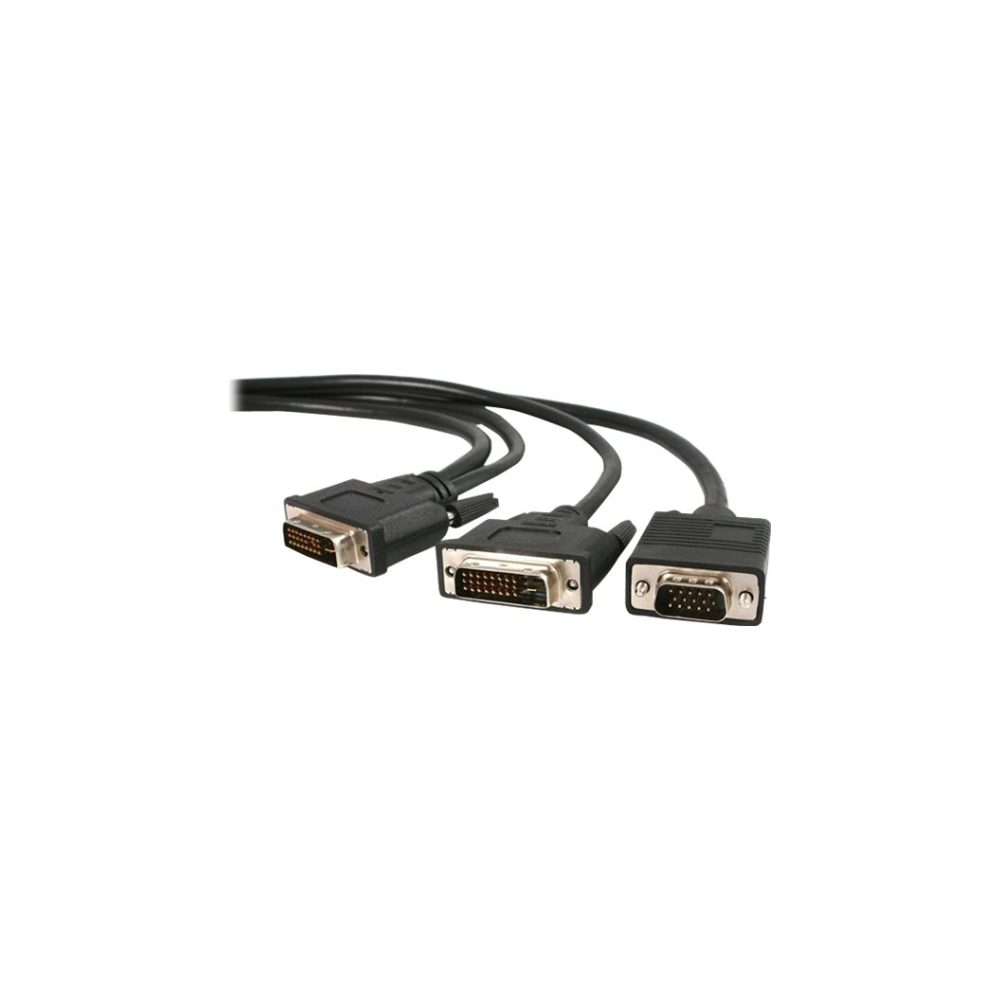 A large main feature product image of Startech DVI-I to DVI-D & VGA 1.8m Splitter Cable