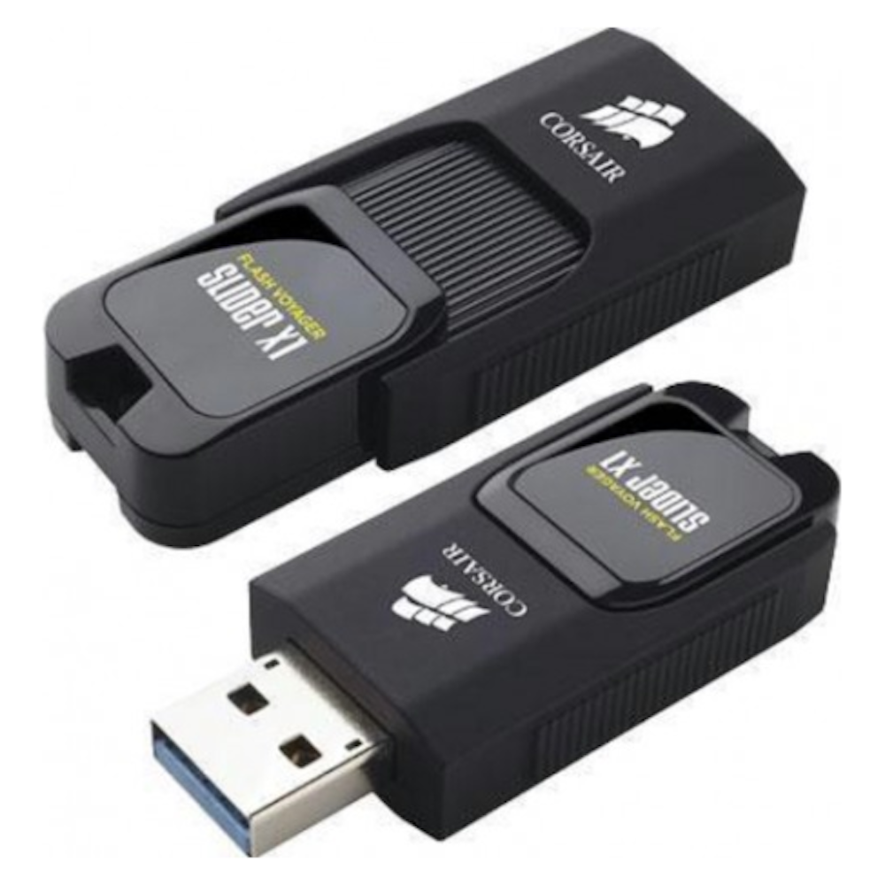 A large main feature product image of Corsair Flash Voyager Slider X1 256GB USB3.0 Flash Drive