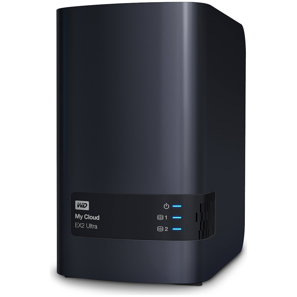 A large main feature product image of WD My Cloud Expert EX2 Ultra 2 Bay NAS Enclosure