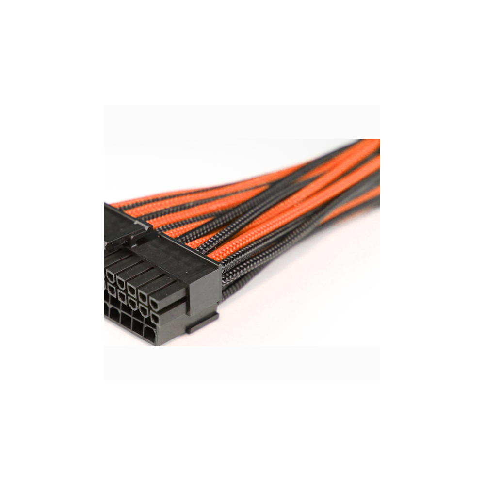 A large main feature product image of GamerChief Full System Sleeved Cables - Black/Orange