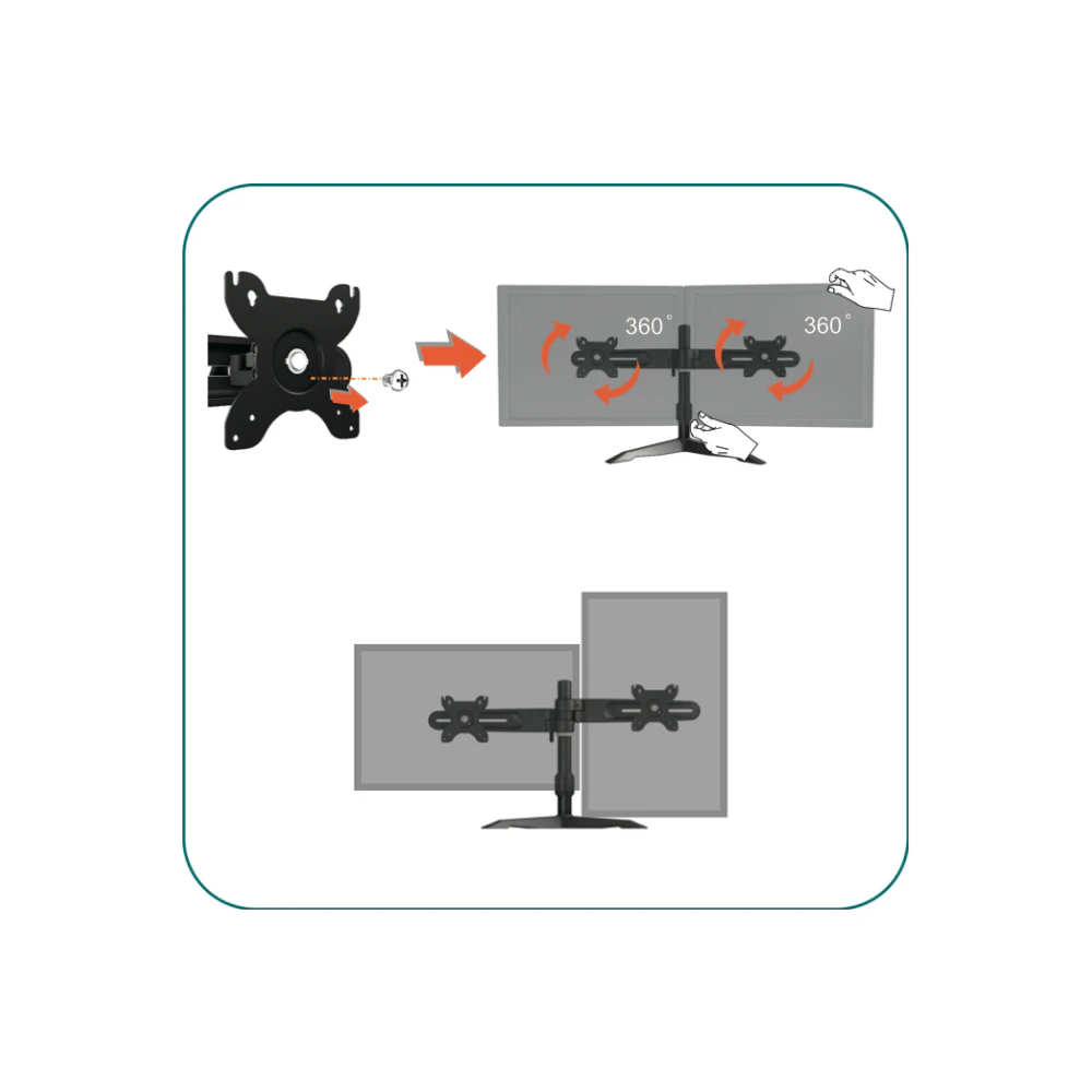 A large main feature product image of Aavara AV-DS210 Freestanding Dual Monitor Stand (24 to 32")
