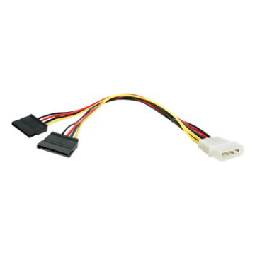 A large main feature product image of Startech LP4 to 2x SATA Power Y Cable Adapter