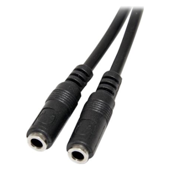 Product image of Startech Slim Stereo Y Cable 3.5mm M to 2x 3.5mm F - Click for product page of Startech Slim Stereo Y Cable 3.5mm M to 2x 3.5mm F