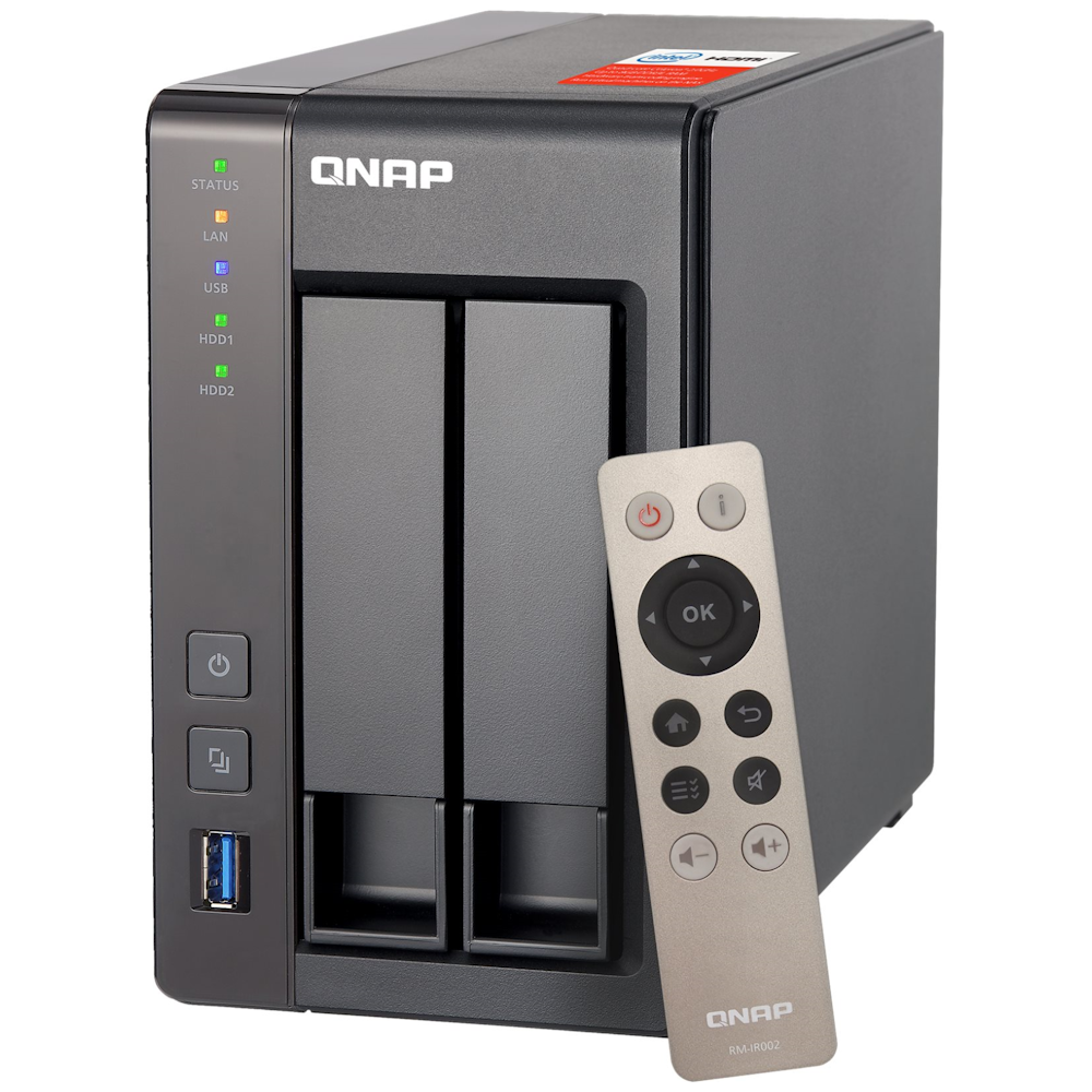 A large main feature product image of QNAP TS-251+ 2.41GHz 2GB 2 Bay NAS Enclosure