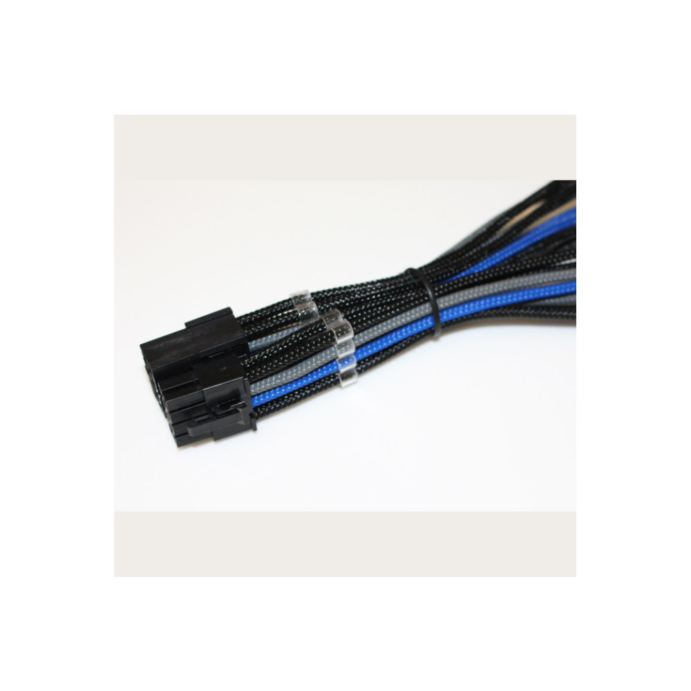 A large main feature product image of GamerChief Elite Series 8-Pin EPS 30cm Sleeved Extension Cable (Black/Blue/Grey)