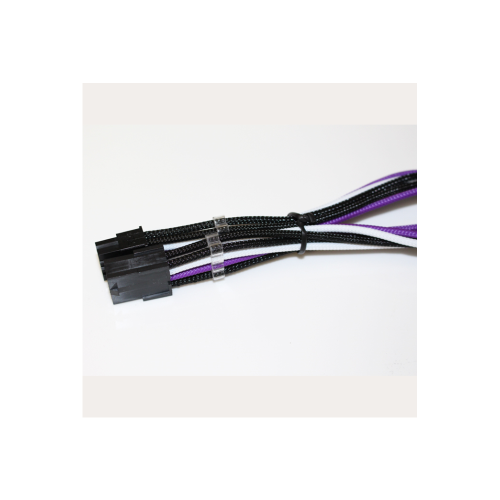 A large main feature product image of GamerChief Elite Series 8-Pin EPS 30cm Sleeved Extension Cable (Black/White/Purple)