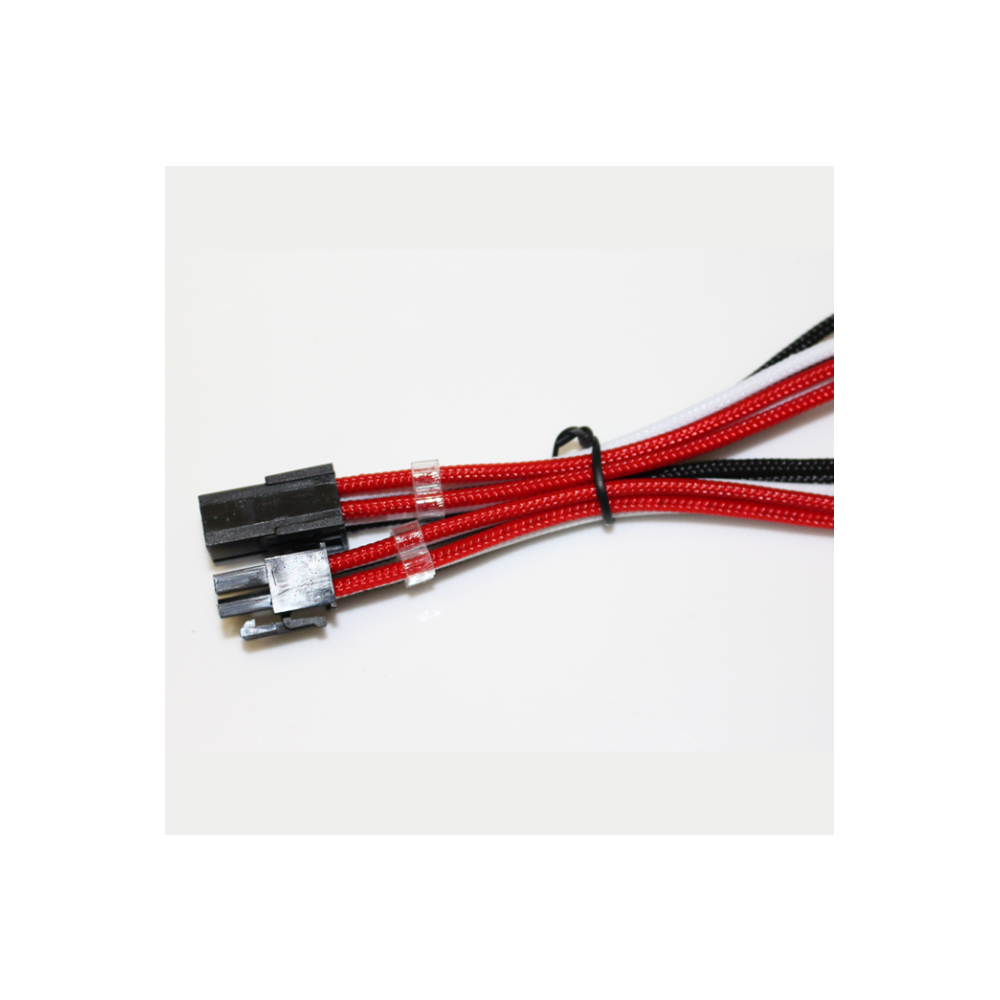 A large main feature product image of GamerChief Elite Series 6-Pin PCIe 30cm Sleeved Extension Cable (Black/White/Red)