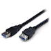 A product image of Startech 2m Black USB 3.0 Male to Female USB 3.0 Extension Cable A-A