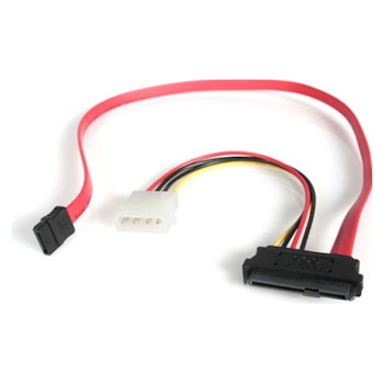 Product image of Startech 18in SAS 29 Pin to SATA Cable with LP4 Power - Click for product page of Startech 18in SAS 29 Pin to SATA Cable with LP4 Power