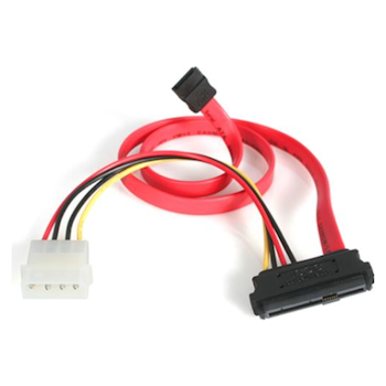 Product image of Startech 18in SAS 29 Pin to SATA Cable with LP4 Power - Click for product page of Startech 18in SAS 29 Pin to SATA Cable with LP4 Power