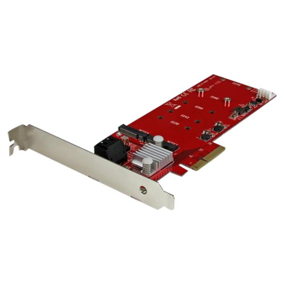 A large main feature product image of STARTECH M.2 RAID CONTROLLER CARD + 2X SATA PORTS