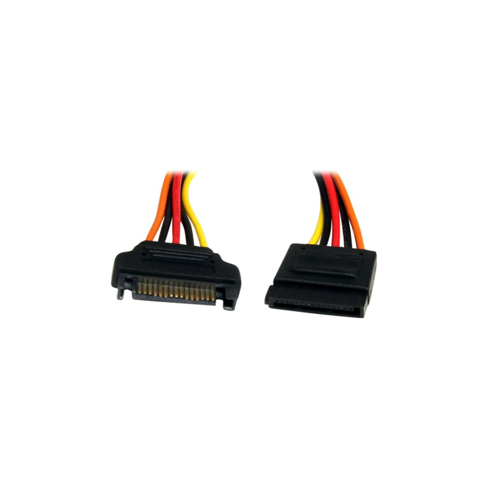 A large main feature product image of Startech 12in SATA Power Extension Cable Cord - 15Pin SATA Power M/F