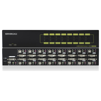 Product image of Serveredge 16 Port DVI USB KVM Combo Switch with Audio Mic & USB Hub 2.0 - Click for product page of Serveredge 16 Port DVI USB KVM Combo Switch with Audio Mic & USB Hub 2.0