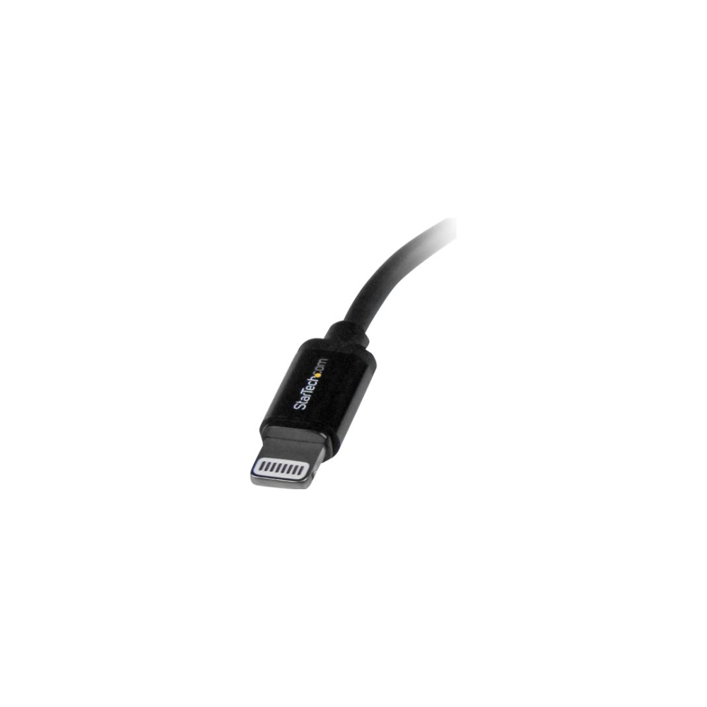 A large main feature product image of Startech Black 8-pin Lightning to USB 30cm Cable