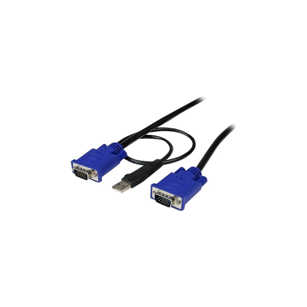 A large main feature product image of Startech 2-in-1 Ultra Thin USB KVM 5M Cable 
