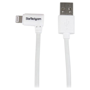 Product image of Startech Angled Lightning to USB 2m Cable - White - Click for product page of Startech Angled Lightning to USB 2m Cable - White