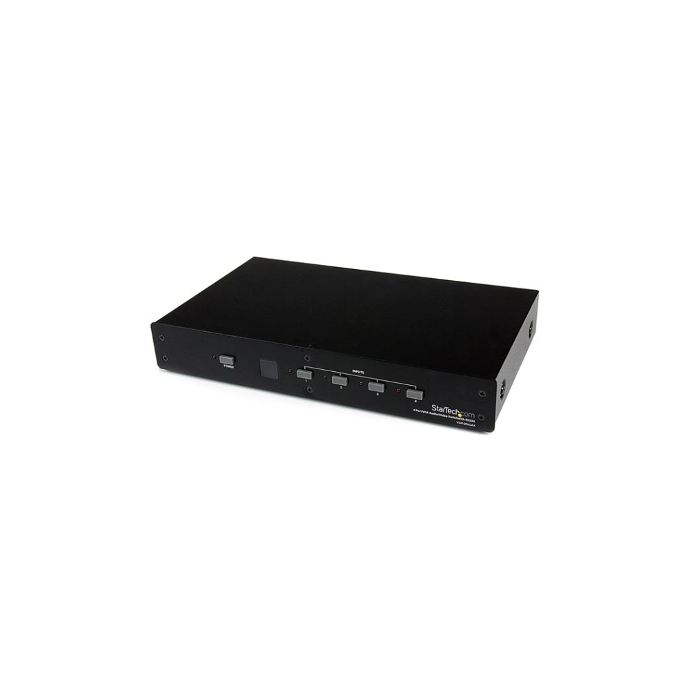 A large main feature product image of Startech 4 Port VGA Video Audio Switch with RS232 control