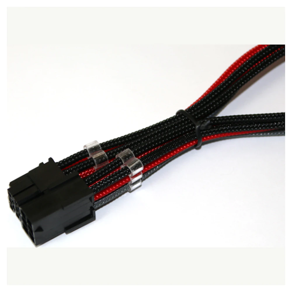 GamerChief Elite Series 6-Pin PCIe 30cm Sleeved Extension Cable (Black/Red/Grey)