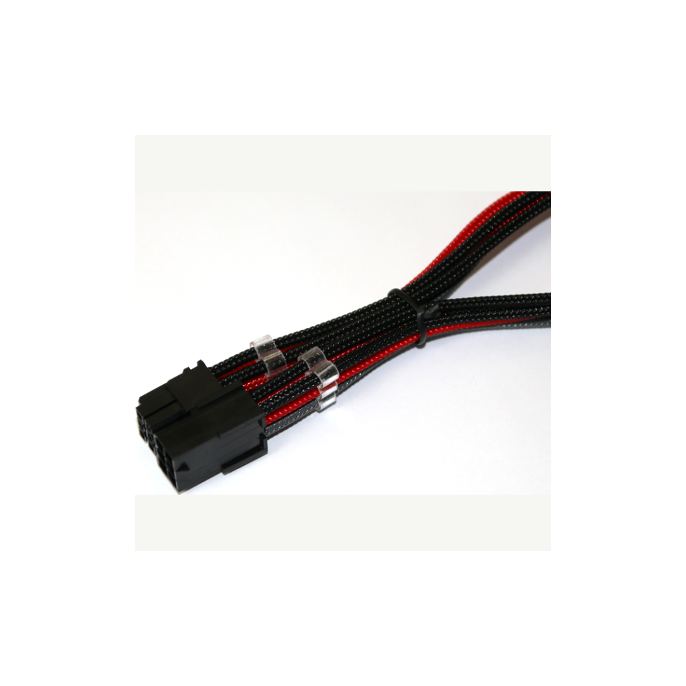 A large main feature product image of GamerChief Elite Series 6-Pin PCIe 30cm Sleeved Extension Cable (Black/Red/Grey)