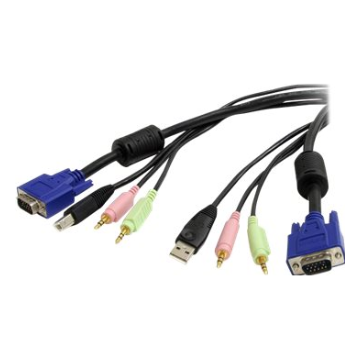 A large main feature product image of Startech 4-in-1 USB VGA KVM 2m Cable with Audio 