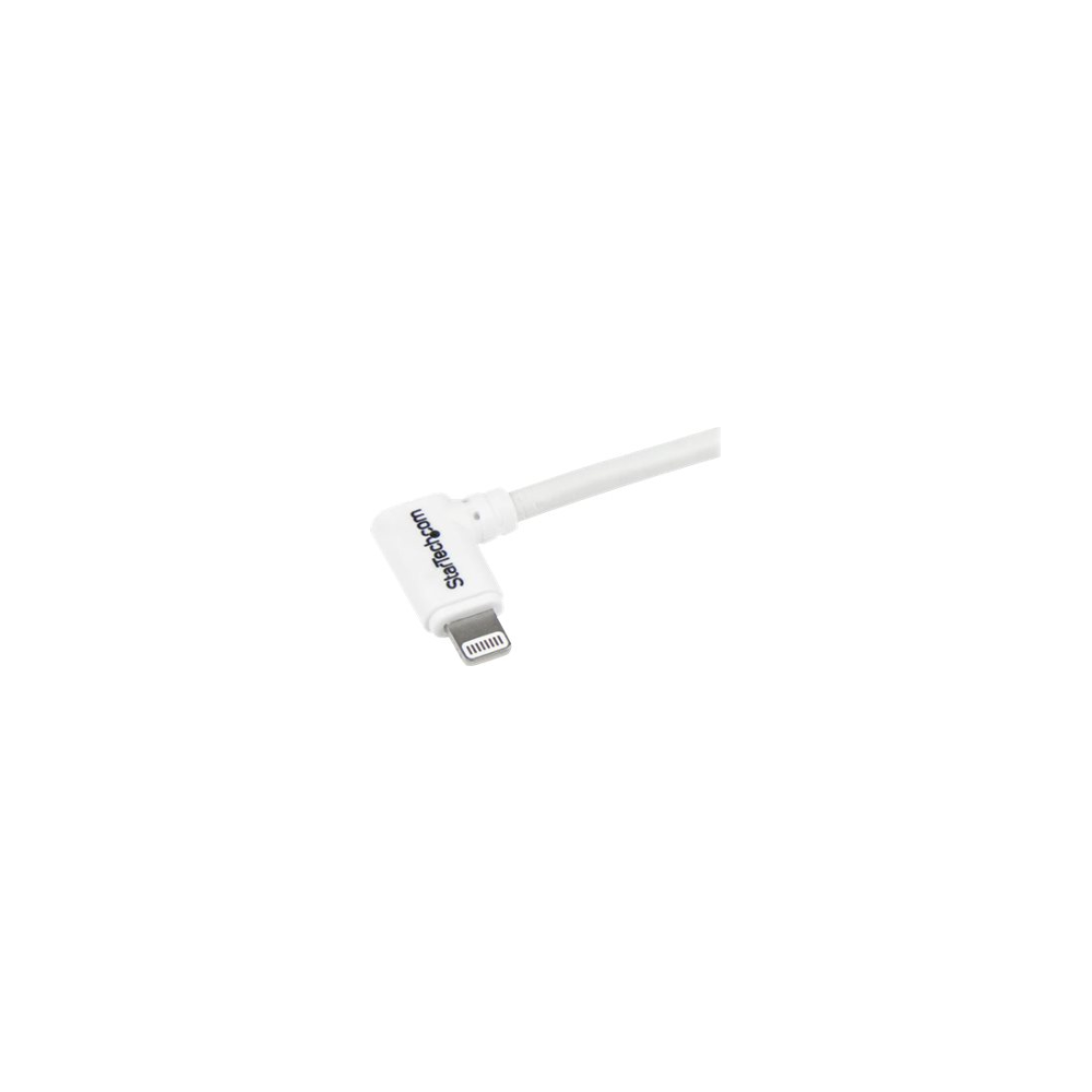 A large main feature product image of Startech Angled Lightning to USB 2m Cable - White
