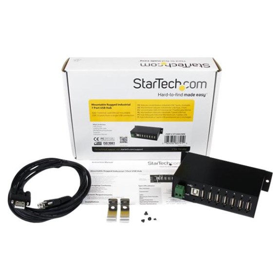 A large main feature product image of Startech Mountable Industrial 7 Port USB Hub