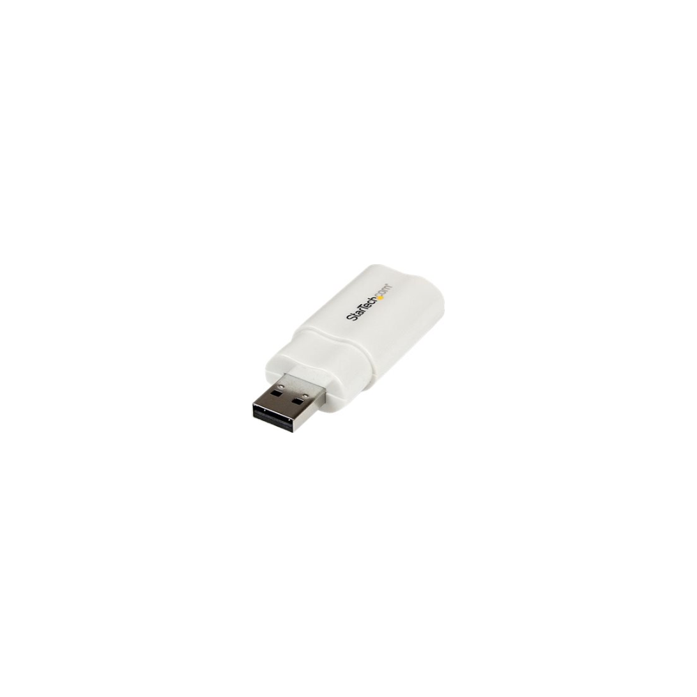 A large main feature product image of Startech USB to Stereo Audio Adapter Converter