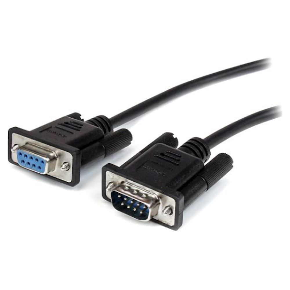 A large main feature product image of Startech 3m Black Straight Through DB9 RS232 Serial Cable - M/F