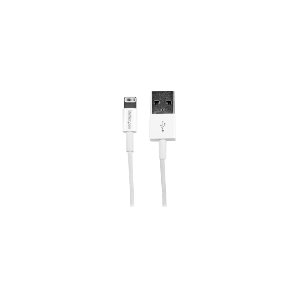 A large main feature product image of Startech Slim Lightning to USB 1M Cable -  White